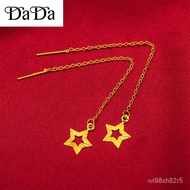 saudi gold 18k pawnable legit five-pointed star earrings female gold earrings