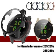 Hard PC Case Tempered Glass Screen Protector Protective Cover for Garmin Forerunner255 255S 265 265S