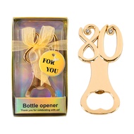 1Pcs Golden Birthday Bottle Opener 18th 30th 40th 60th 65th 80th Birthday Party Wedding Anniversary