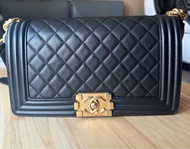 Chanel Boy 25cm 黑色荔枝皮