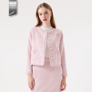 ESPADA เสื้อแจ็คเก็ตผ้าทวีต ผู้หญิง สีชมพู | Tweed Jacket | 04877