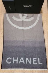 Chanel scarf 頸巾 圍巾 漸變黑灰色 CC logo 現貨 全新