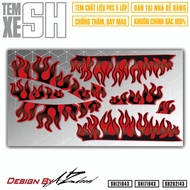 Tem SH Thiết Kế Ngọn Lửa Justin | SH43 | Team Decal Dán Xe SH Đen Đỏ Trắng 2012-2025 Chống Nước
