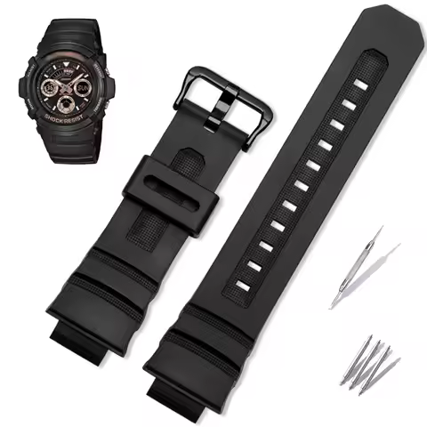 Rubber Watchband For Casio G-SHOCK Strap 4778 AW-591/590/5230AWG-M100/101 G-7700/7710 Waterproof Men