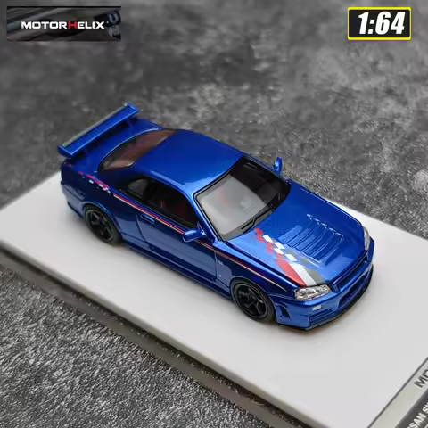 Motorhelix MH 1:64 Mazda 787B Alfa Romeo 8C MX-5 Nissan skyline GT-R R34 Car model Sports Static mod