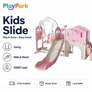 【PlayPark】Slide For Kids Playground 9 in 1 Slide Age 3+ Max 75kg Baby Castle slide For Baby Kids Sli