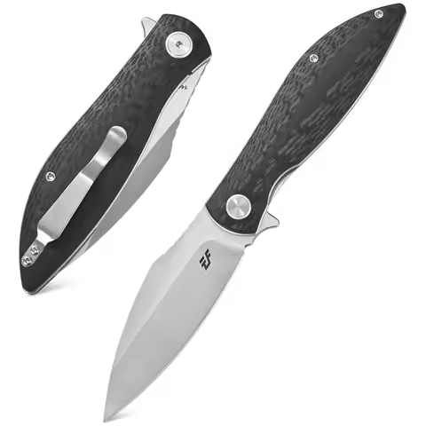 Eafengrow EF975 Pocket Knife 14c28n Steel Blade Micarta Handle Folding Knife EDC Tool for Outdoor Wo