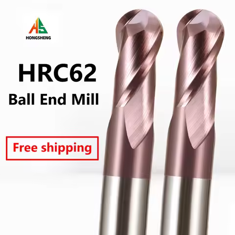 Ball Nose End Mill HRC62 Tungsten Carbide Cutter CNC Router Bit R0.5 R0.75 R1,R1.25 R2 R3mm -R10mm 2