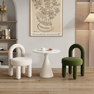 Cream Style Single Sofa Chair and Table Set for Balcony Leisure Tea Table and Chair