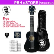 BLW 21 23 26 Inch 4 Nylon Strings Soprano Ukulele Hawaii Guitar FREE Bag Chord Chart Pick & Sticker