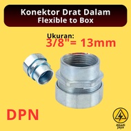 Flexible to Pipe DPN Inner Thread Connector | 3/8" 3/8 inch 3/8 dim 13mm