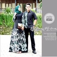 Baju dress gamis batik couple kombinasi polos