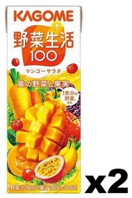 KAGOME - F18415 KAGOME 野菜生活黃色野菜蔬果汁 200ml x (2盒裝) 此日期前最佳：2026年07月30日