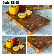 Lao wood เขียงไม้สักเกรดเอ End Grain Cutting Board รุ่น CB-08 ขนาด 2.8 x 24 x 38 ซม.