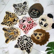 Tiger Lion Polar Bear Panda Head Modeling Carpet Cartoon Imitation Cashmere Floor Mats Home Decorative Mats