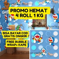 Waterproof PVC Wall Sticker Wallpaper Doraemon Polka Dot Bedroom Wallpaper/