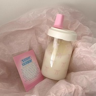 《821》new Cute Bow Water Bottle Bubble Tea Coffee Tumbler Aesthetic Kawaii Reusable Cups Plastic Kore