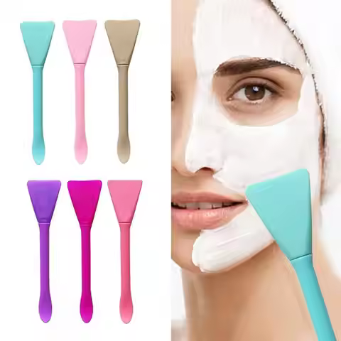 Double Head Dual-use Facial Mask Brush Silicone Facial With Scoop Apply Mud Film Facial Mask Brush F