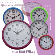 G.Cycle Round Colourful Glass Quartz Analog Modern Silent Quiet Home Office Living Wall Clock Jam Di