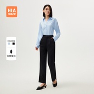 Fashionable Long Sleeve V-Neck Silk Shirt Casual Autumn Professional Womens Clothing HLA Sea Hem Hom