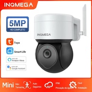 INQMEGA 5MP Tuya Outdoor PTZ Camera Ai Human Detect Auto Tracking Security CCTV Camera Add Google Home And Alexa Wifi IP Camera