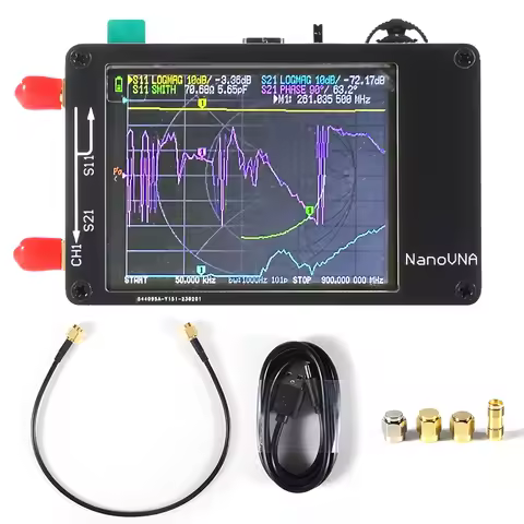 Metal Shield + battery NanoVNA VNA Vector network analyzer 50KHz-900MHz touch screen Shortwave MF HF