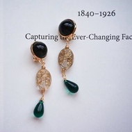 唐頓莊園復古手工制琉璃女王頭像耳夾耳環年會尾牙agete風格
