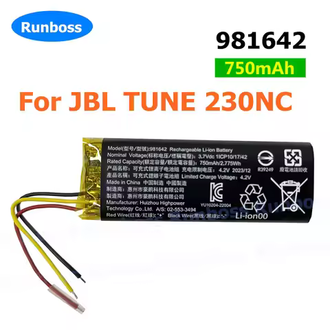 New 750mAh 3.7V Li-ion Battery for JBL Tune 230NC 230 NC TUNE230NC TWS Wireless Bluetooth Earphone C