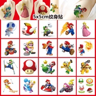 Kindergarten Reward Encouragement Stickers 5x5cm Super Mario Game Children Tattoo Stickers Cartoon W