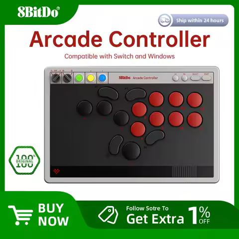 8BitDo Arcade Controller for Nintendo Switch/Switch 2 Windows 10/11 All-Button Low-profile Mechanica