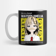 Amelia Watson with Mustache Hololive Mug glass
