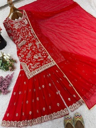 [PRE-ORDER] 2025 SEPT READYMADE GRAND WEDDING BOLLYWOOD SUIT WITH SHARARA PANT WITH EMBROIDERY SEQUI