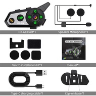D2-6X Motorcycle Helmet Bluetooth Walkie-Talkie: 6-Person Intercom Music Sharing 2-in-1 Microphone 1