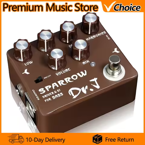 JOYO Guitar Effect Pedal Dr.J D53 SPARROW Driven & DI for Bass Guitar Tube Bass Amp with Driven High