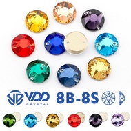 Eight Small K9 Crystal Glass 8B-8S Eight Chamfering High Quality Round Press Top Flat Buckle Double 