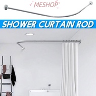 MESHOPMY Shower Curtain Pole Rail Rod, Telescopic L Shape Curved Bath Pole, Extendable Wall Mounted 
