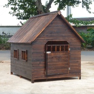 Real anticorrosive wood dog house fir carbonized dog house large dog kennel kennel kennel Alaska