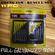 OBENG JAM SET 11 PC PLUS KUNCI L MURAH 7641