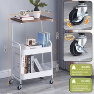 【TikTok】#Multi-Layer Trolley Rack Floor Multi-Functional Trolley Kitchen Storage Rack Snack Cart Bookshelf Trolley