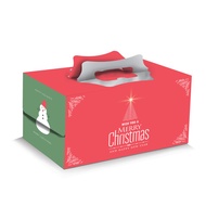 RedMan Log Cake Box - Xmas Red and Green (10 x 6 x 6)