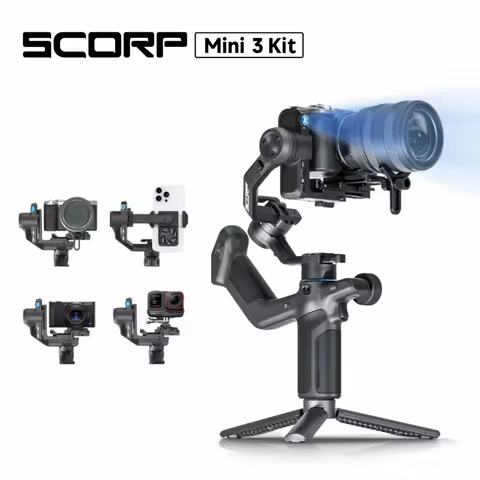 FeiyuTech SCORP Mini 3 Kit Gimbal Stabilizer with Built-in 4.0 Intelligent AI Tracking for Mirrorles