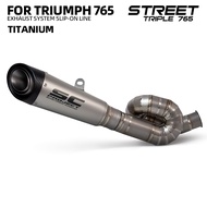 765 Exhaust SC Project Muffler For Triumph Street Triple 765R 765S 765RS 2017-2026 Motorcycle Slip o