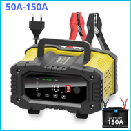 COD Cepat FOXSUR Cas Aki 50A - 200A Max Charger Baterai Aki Mobil Motor Portable 10A 150W 12/24V - F