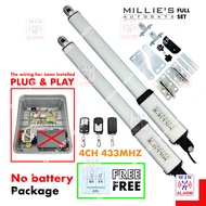 MILLIE‘S ( 4CH 433MHZ ) FOLDING &amp; SWING AUTOGATE SYSTEM ( Full set with battery/without battery)MILLIE