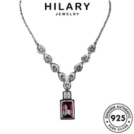 HILARY JEWELRY For Sterling Ruby Chain Luxurious Accessories Original Women Perempuan 925 Leher Korean Rantai Pendant Silver Perak Necklace 純銀項鏈 N1032