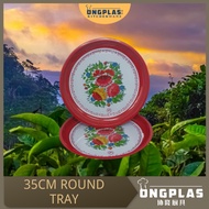 DULANG BULAT BERBUNGA/ DULANG HIDANGAN/DULANG KUIH MAKANAN / SERVING TRAY/ 35CM ROUND TRAY/ ROUND TR
