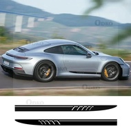 Door Side Stickers for PORSCHE 911 Car Styling Accessories Car Side Skirt Body Under Strips Decal St