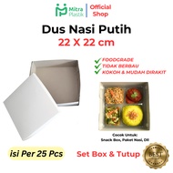 [25pcs] 22x22 cm Plain White Rice Box Catering Box