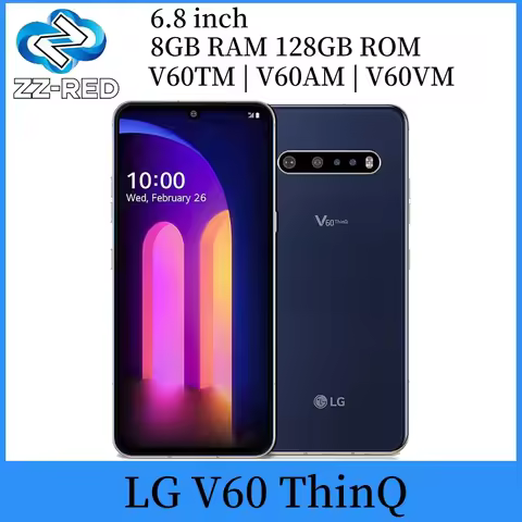 Original LG V60 ThinQ 5G 6.8" Unlocked Mobile 8G+128GB V600TM|V600VM|V60AM Qualcomm865 Fingerprint (