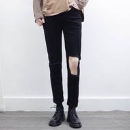 Korea spring/summer 2017 new black man with hole in jeans men s slim flash foot pants N077-P65